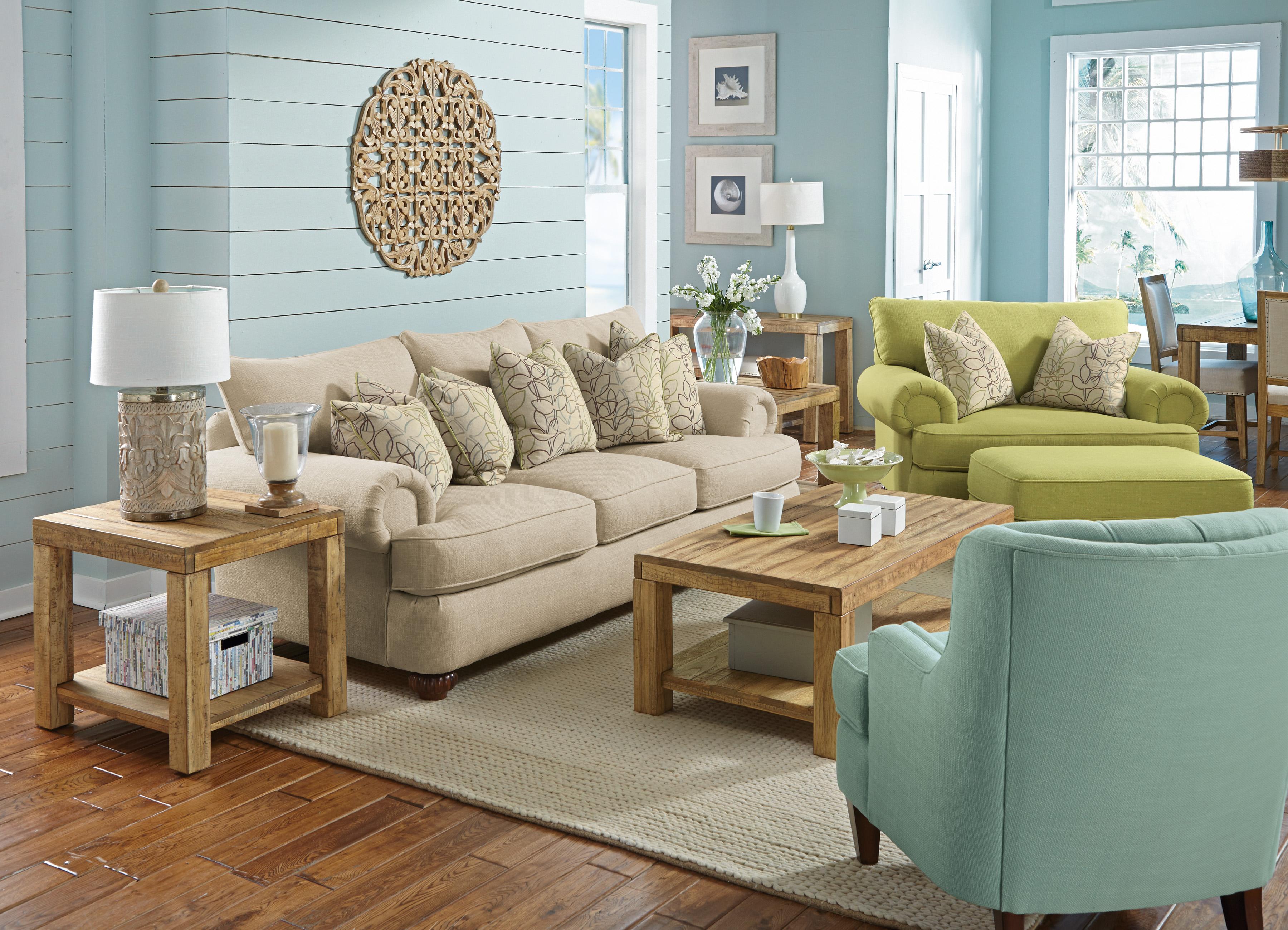 Flexsteel Patterson Stationary Sofa with Rolled Arms Colder's